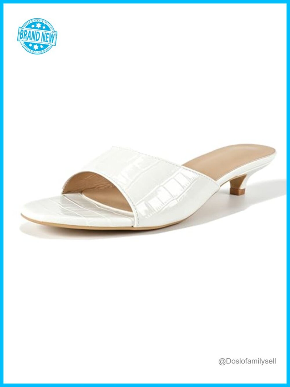 Low Kitten Heel Slide Sandals Open Toe Mules Dress Shoes